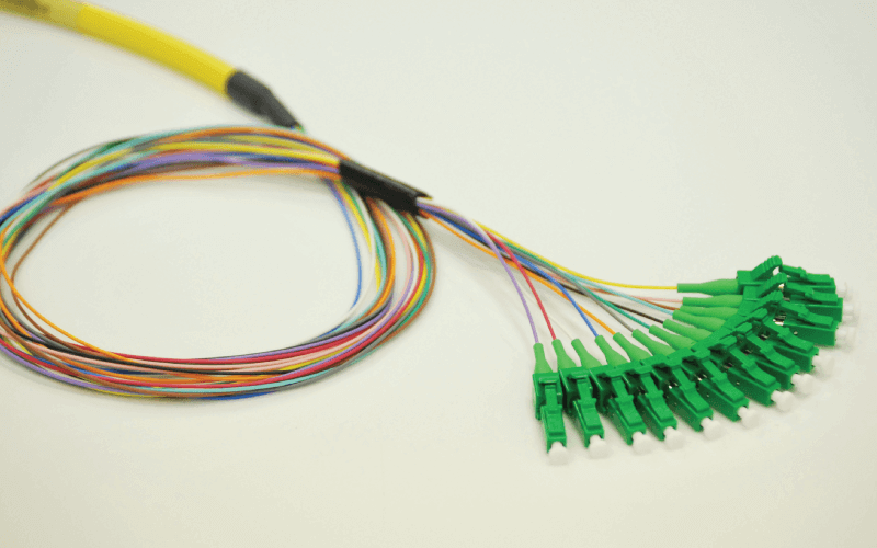 Photo of Singlemode Fiber Optic Pigtail Assembly with SCAPC Connectors
